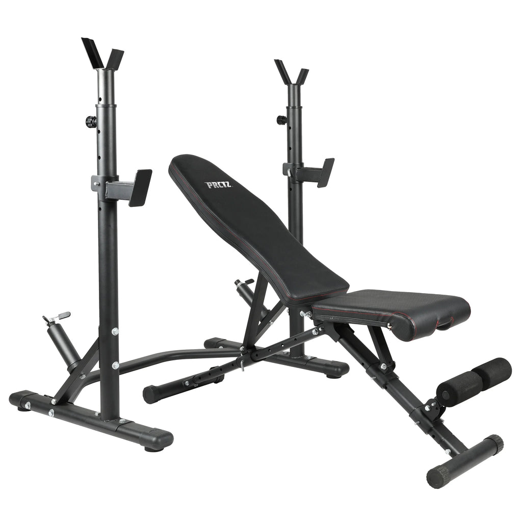 Two-Piece Olympic Weight Bench with Squat Rack R341