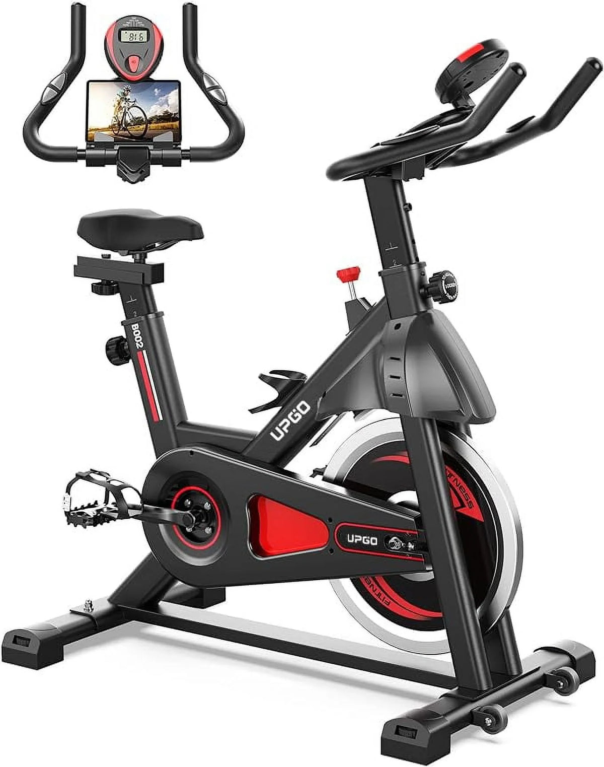 Exercise Bike 270 Lbs Weight Capacity Red D160791