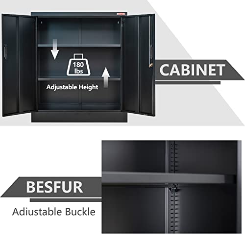 Metal Storage Cabinet with Locking Doors and 2 Drawers, White B159