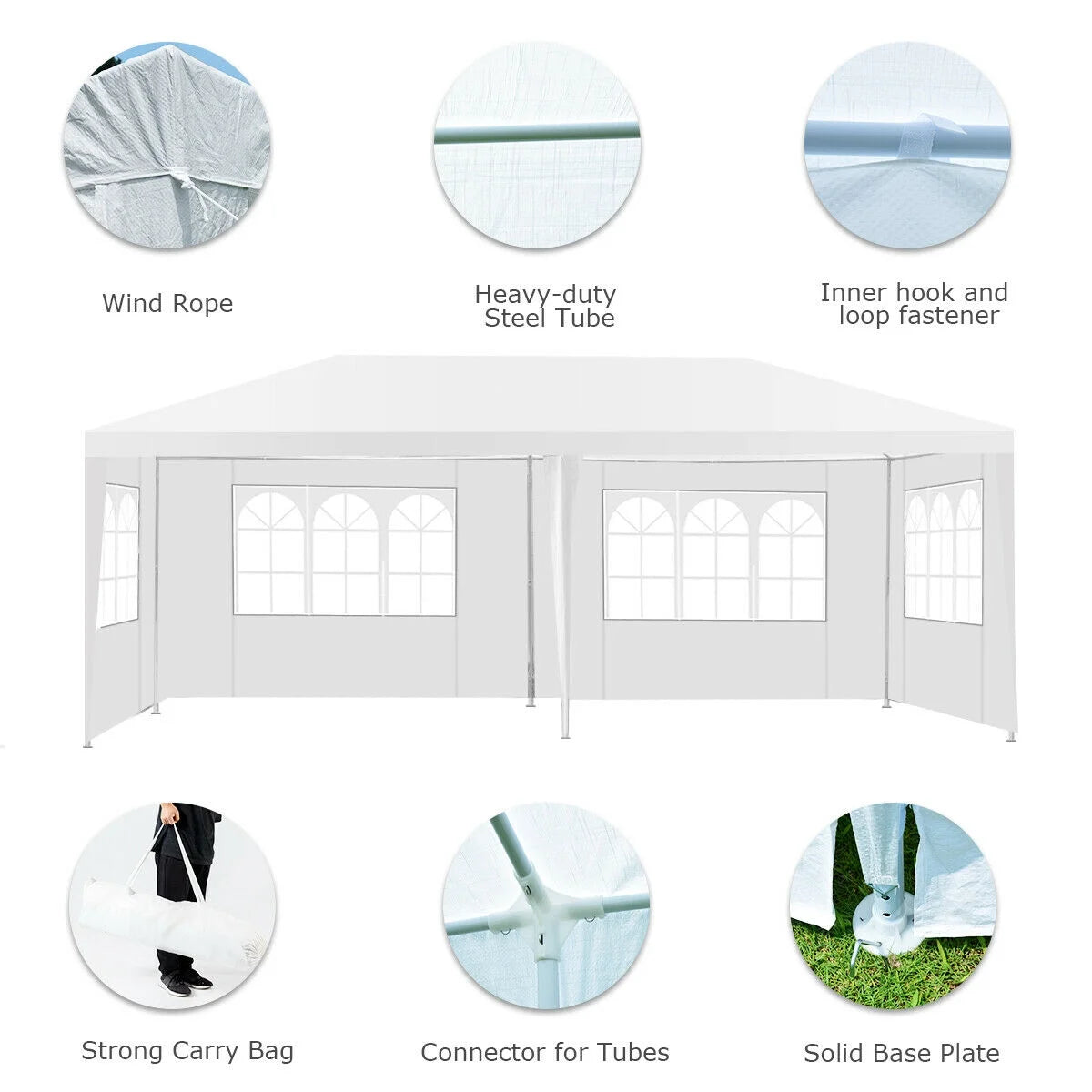 10'x20' Canopy Tent with 4 Sidewalls and Carry Bag J55527