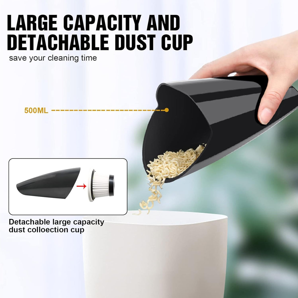 Black 7500Pa Portable Handheld Car Vacuum Pack of 2 E94739