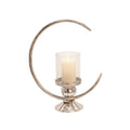 19 in. Aluminum Ring Candle Holder with Glass C821