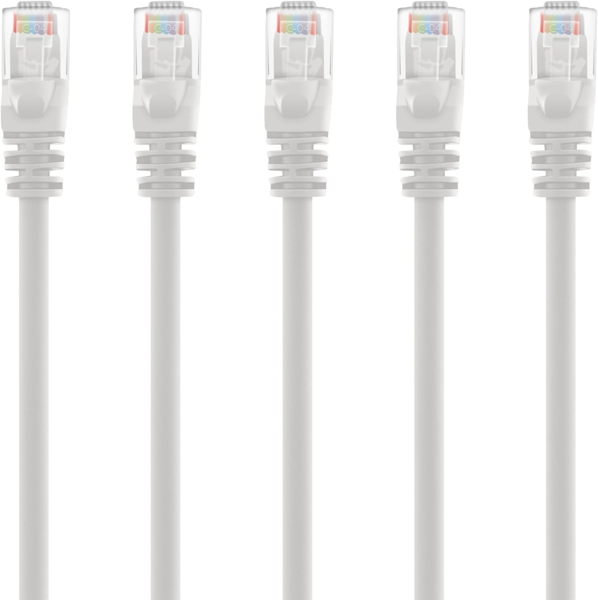 20 Pack Cat 6 Ethernet Cable 10 Feet White U6269