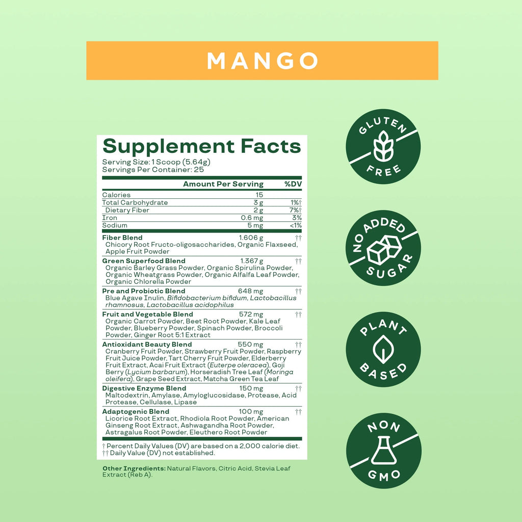 Greens & Superfoods Powder Mango 25 Servings R18446