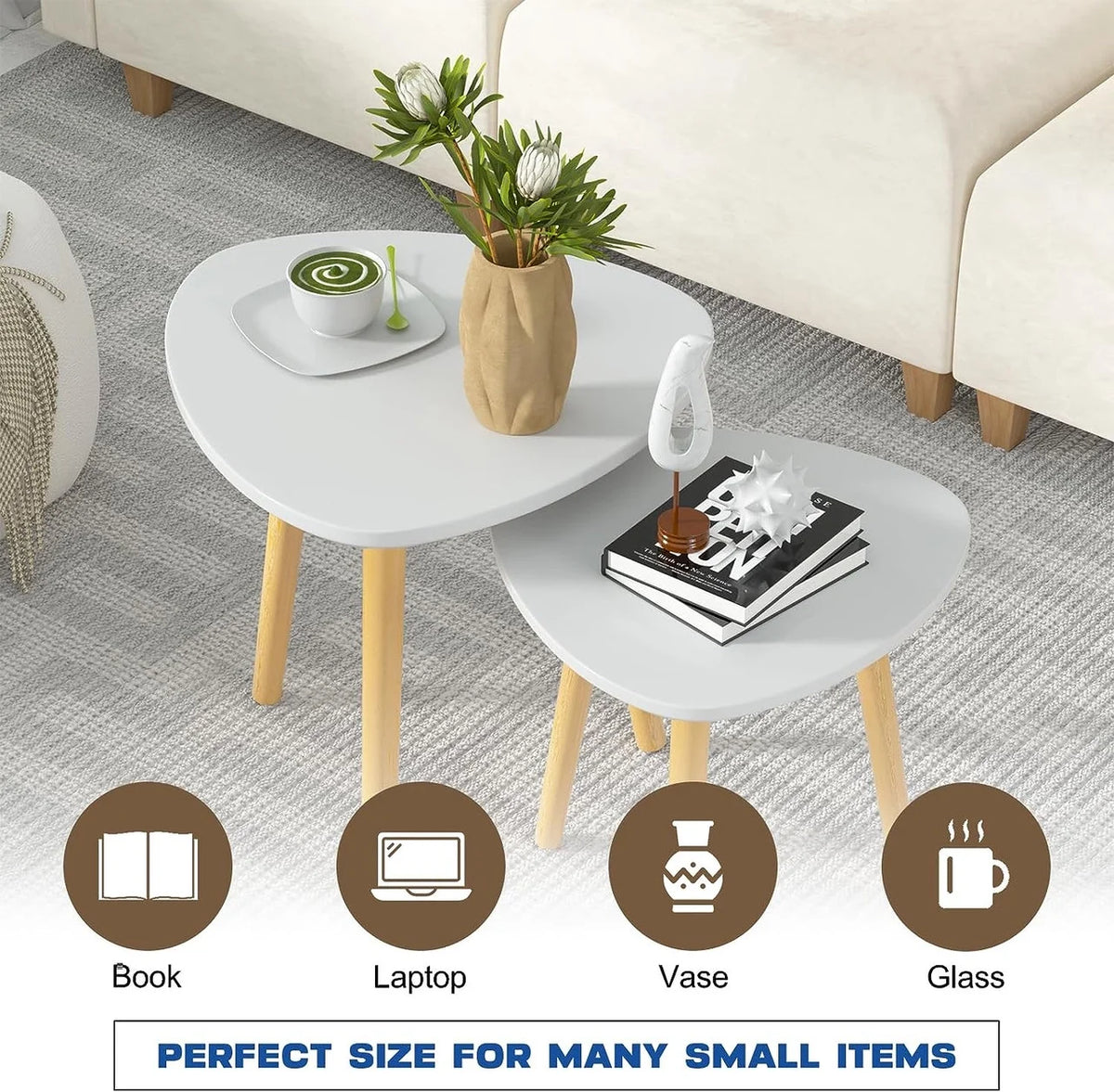 White Set of 2 Side Table G99540