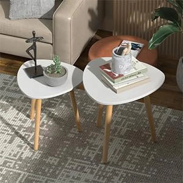 White Set of 2 Side Table G99540