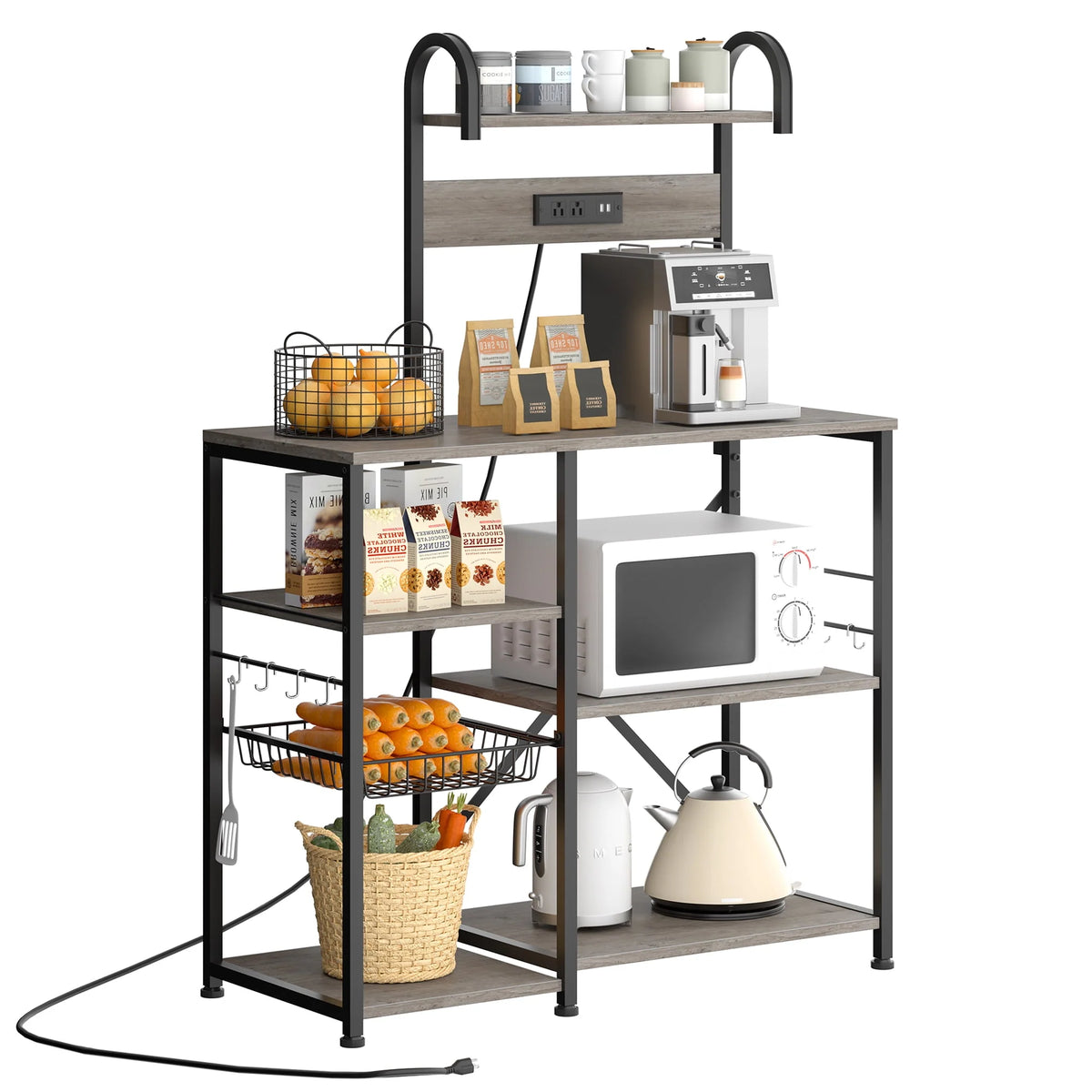 6 Tier Kitchen Bakers Rack with Power Outlet P2319