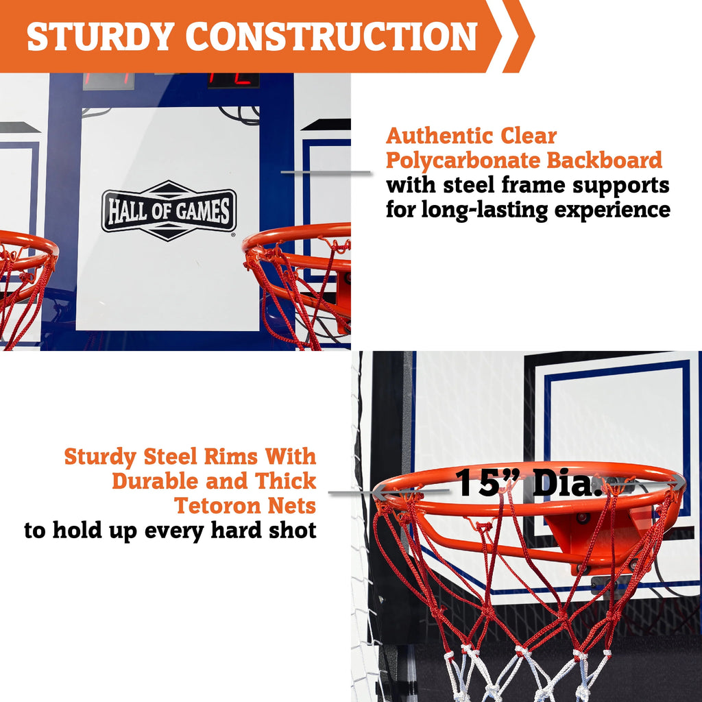 Indoor Steel Frame Arcade Basketball Game with LED Scorer H637900