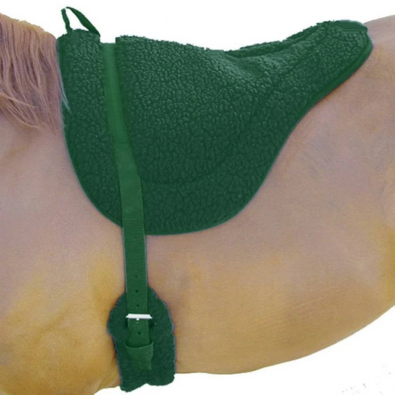Fleece Bareback Pad Non Slip Fleece Girth Green G53745