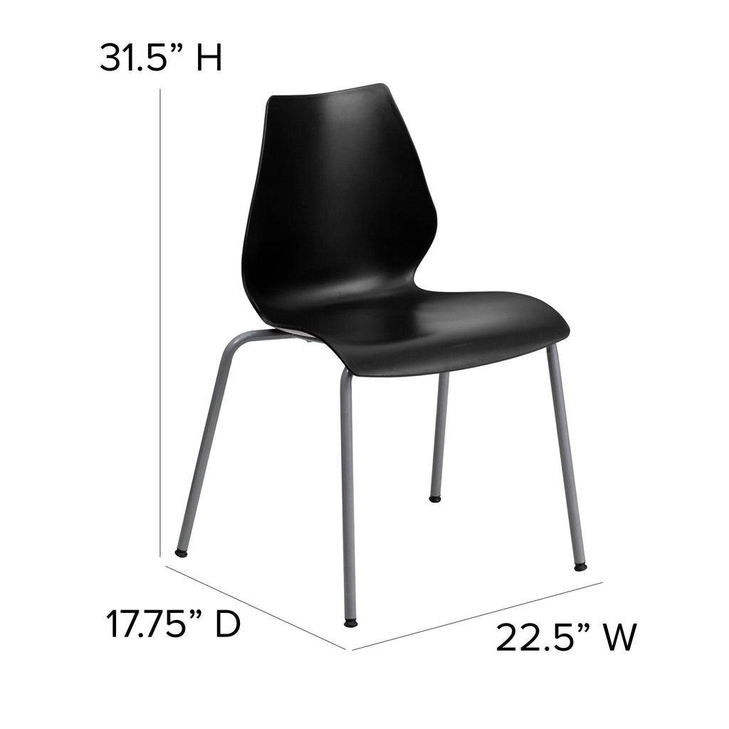 Black Stack Chair with Lumbar Support N5654