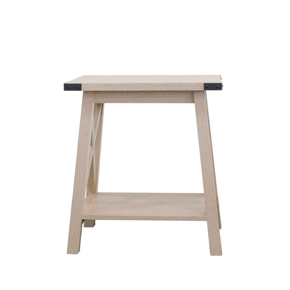 White Oak 2-Tier Wood End Table G8379