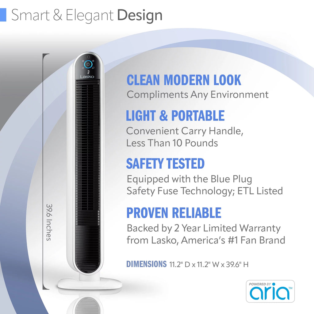 40" Smart Tower Fan with Wi-Fi, 5 Speeds G13180