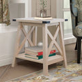 White Oak 2-Tier Wood End Table G8379