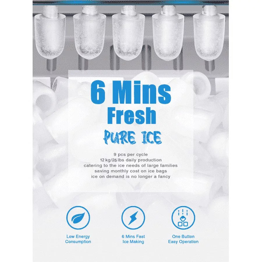 Countertop Ice Maker 28 lbs 2L with Scoop and Basket D79041