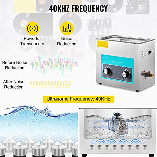 10L 300W 40kHz Sonic Cleaner with Timer & Heater E2792