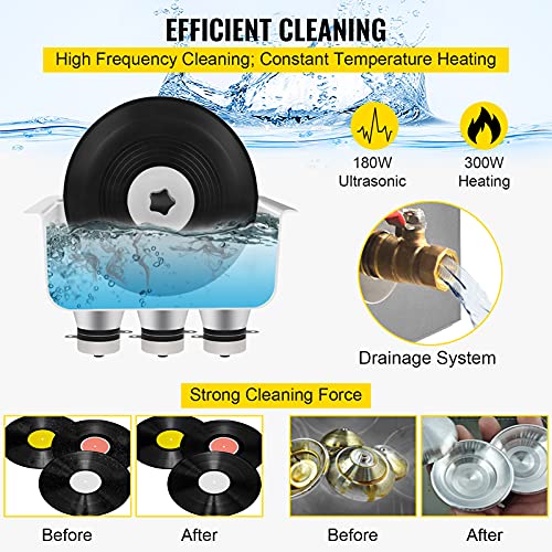 10L 300W 40kHz Sonic Cleaner with Timer & Heater E2792