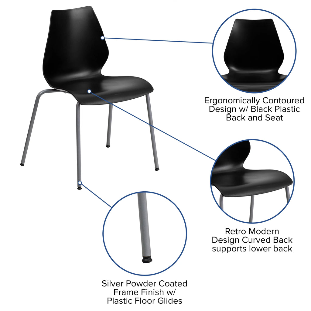 Black Stack Chair with Lumbar Support N5654