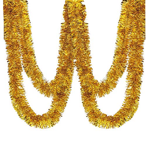 25 ft Silver & White Tinsel Twist Garland V390