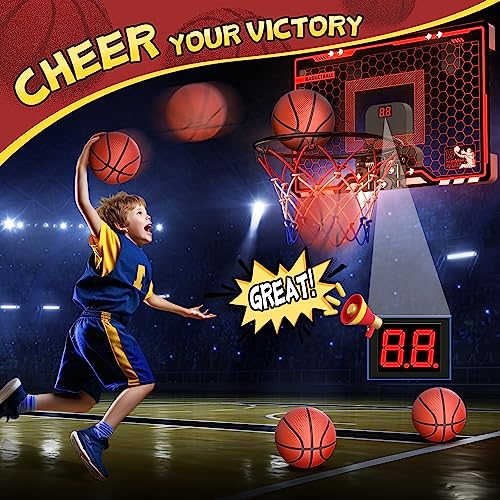 Indoor Basketball Hoop with LED Light and Scoreboard V84996