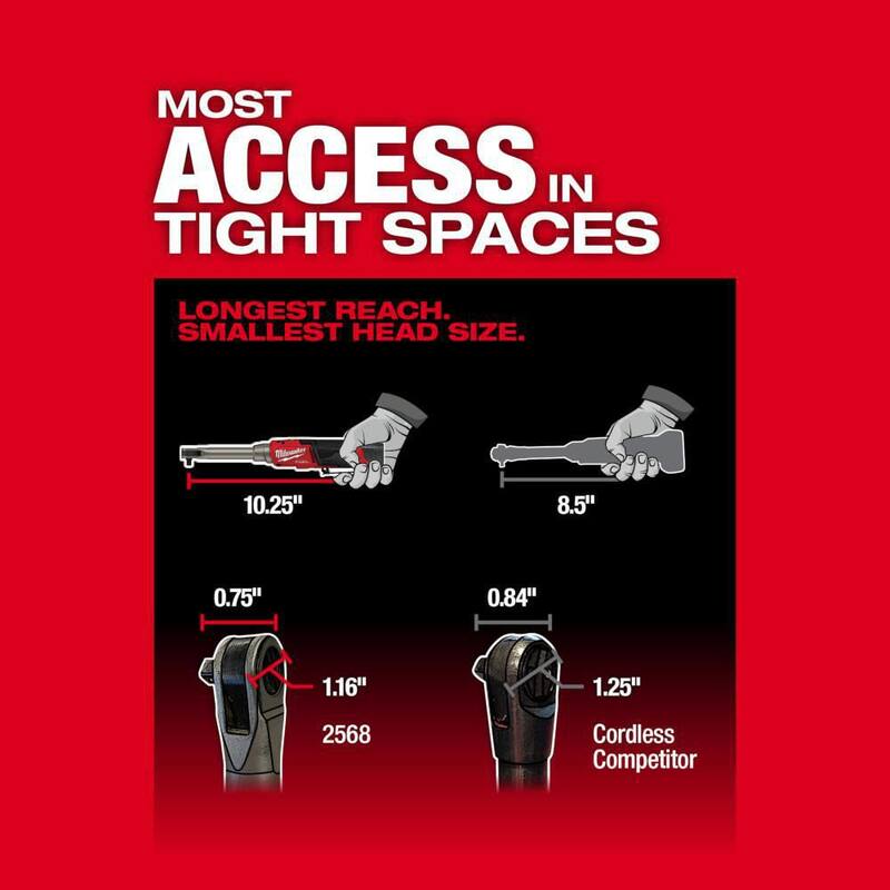 12V Lithium-Ion Brushless Cordless 1/4 in. Extended Reach Ratchet with 2.5 Ah Battery Pack X8496