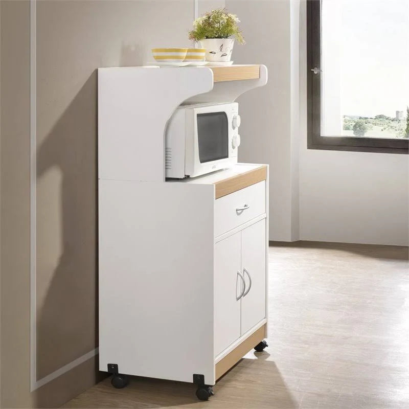 White Microwave Kitchen Cart E204