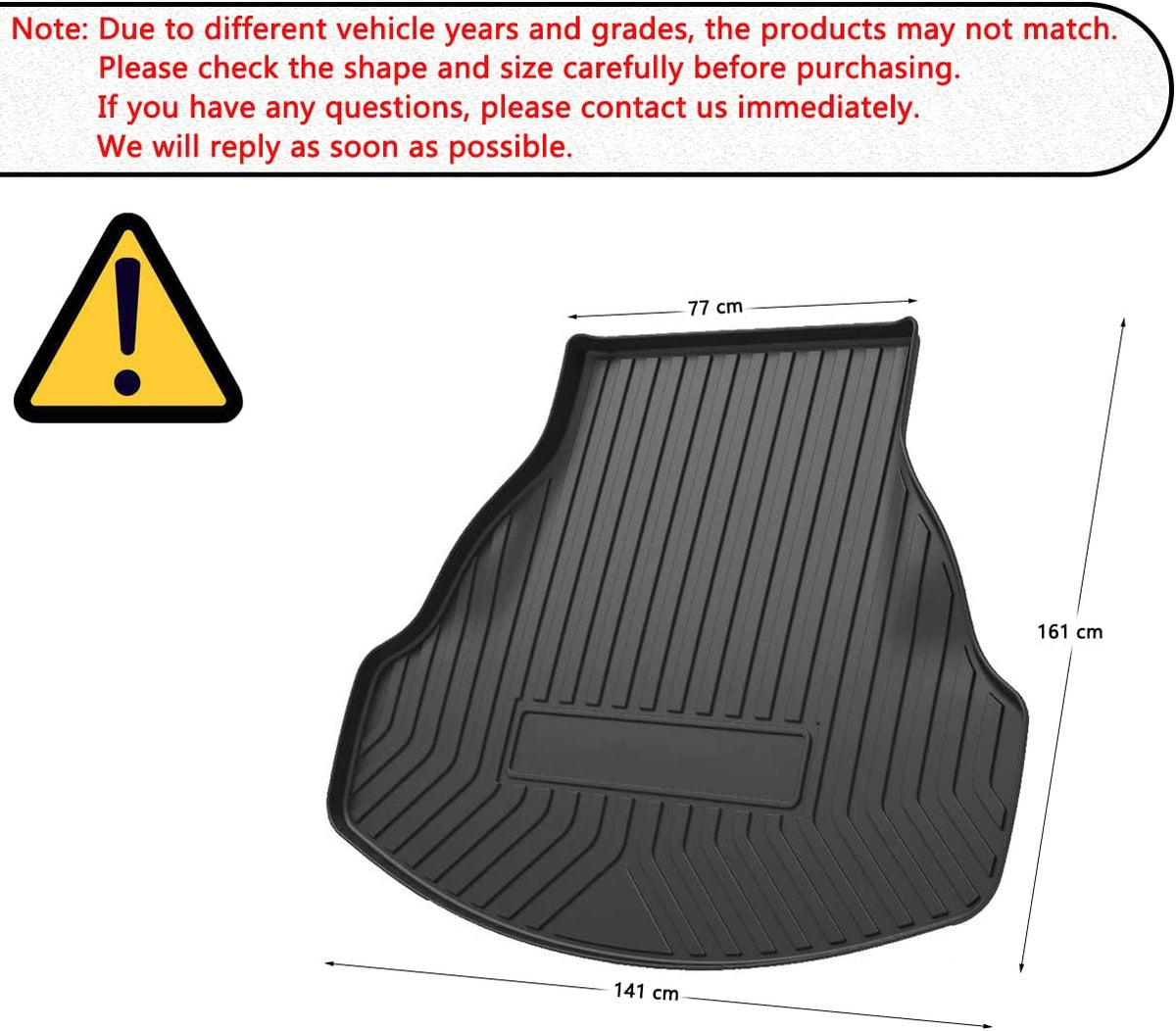 All-Weather Rear Trunk Tray Cargo Mat Protector V378