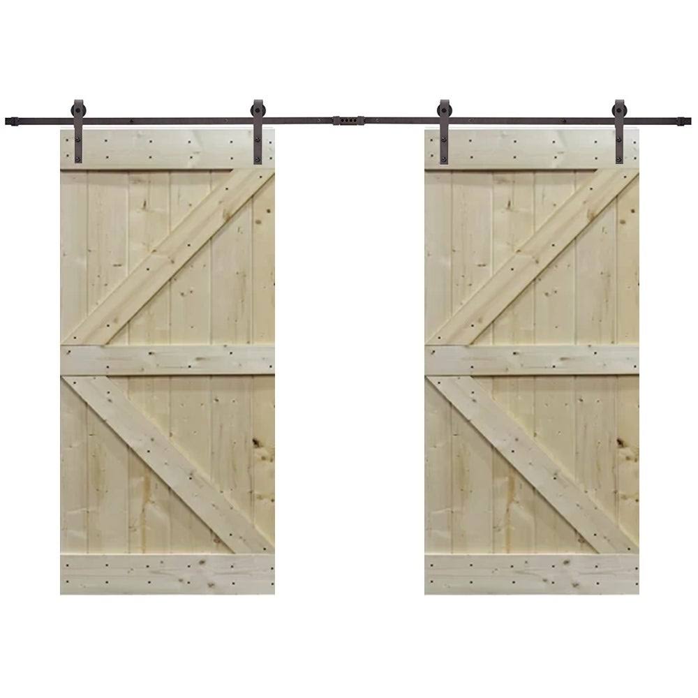 Knotty Pine Barn Door with Hardware Kit 42 x 84 E5494