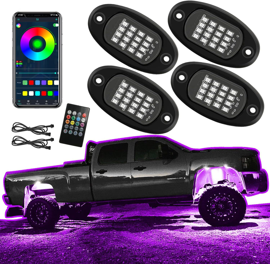 Multicolor Waterproof LED Rock Lights Pack of 2 Y69112