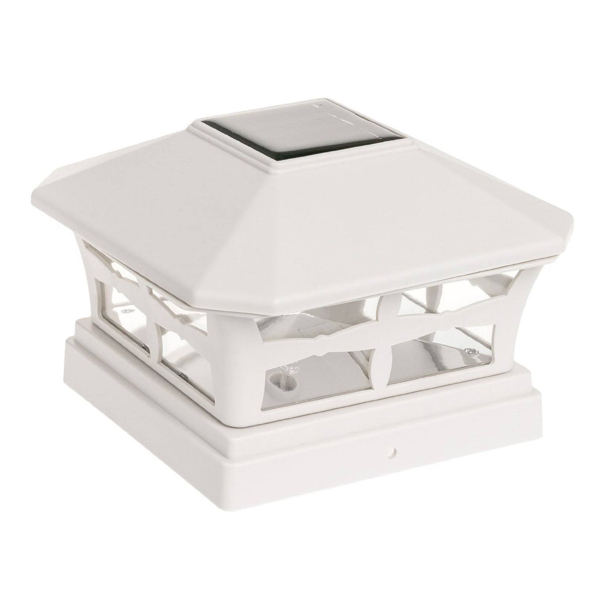 6 Pack White Solar Powered Post Cap Light X766646