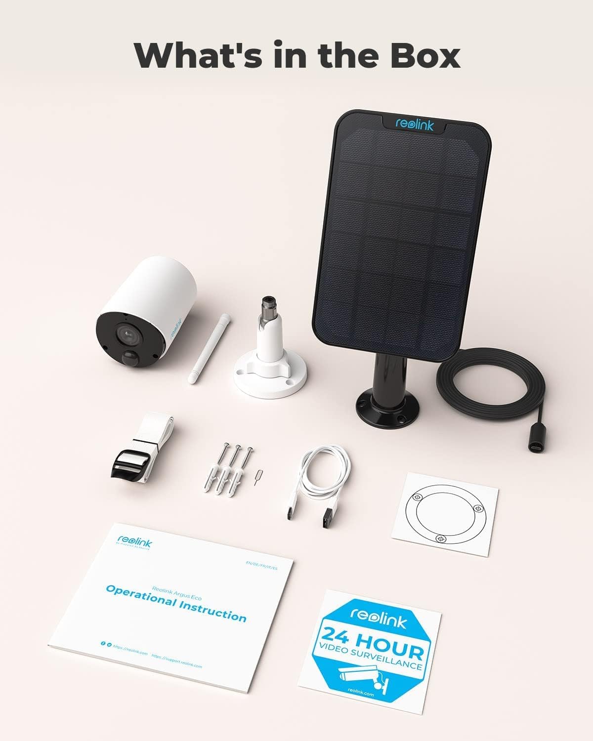 Black Outdoor Security Camera System with Solar Panel C62478