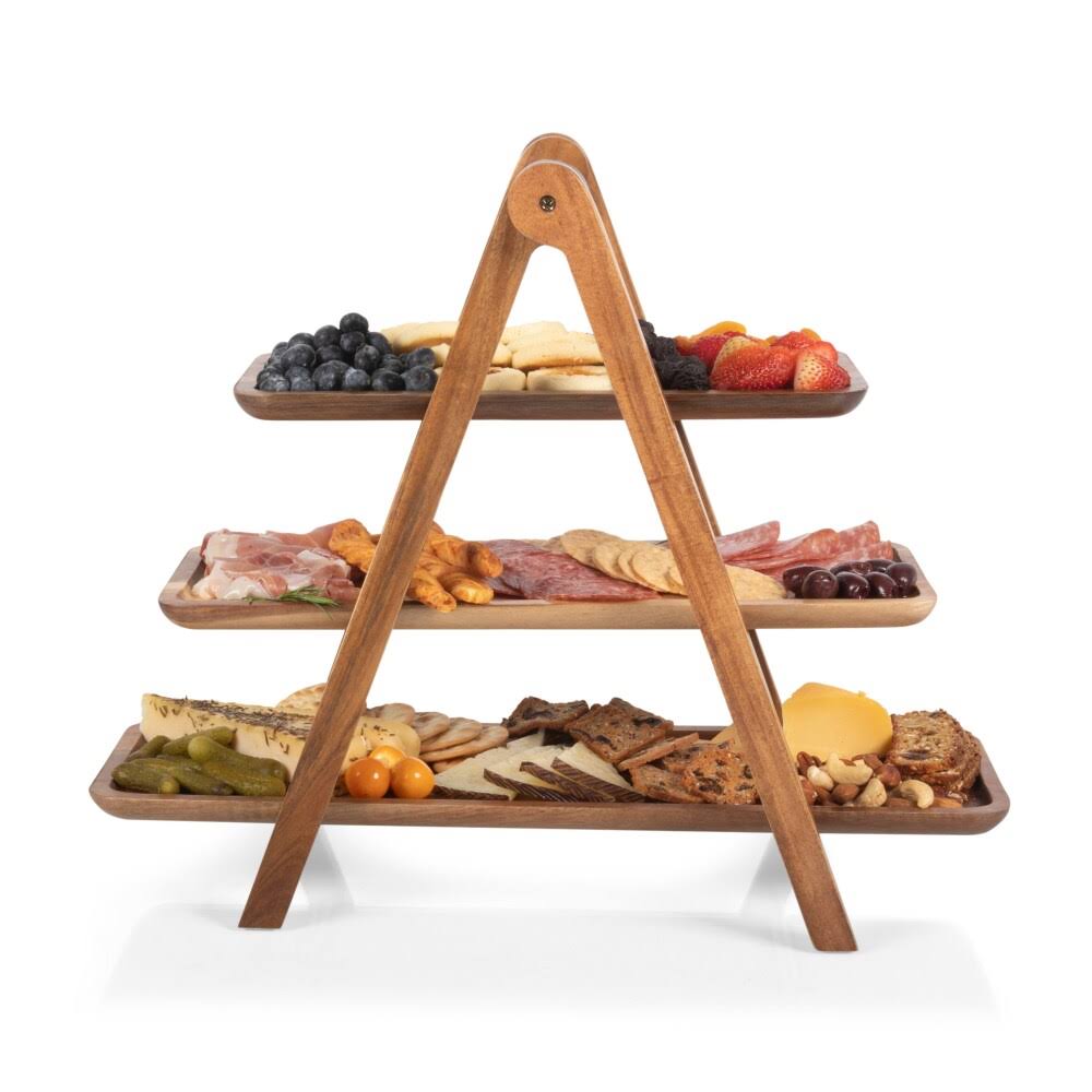 Acacia Wood 3 Tiered Serving Station J343