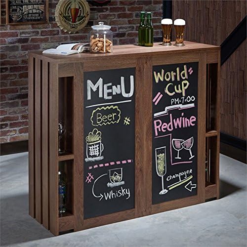 Contemporary Wood Bar Cabinet in Distressed Walnut A31788