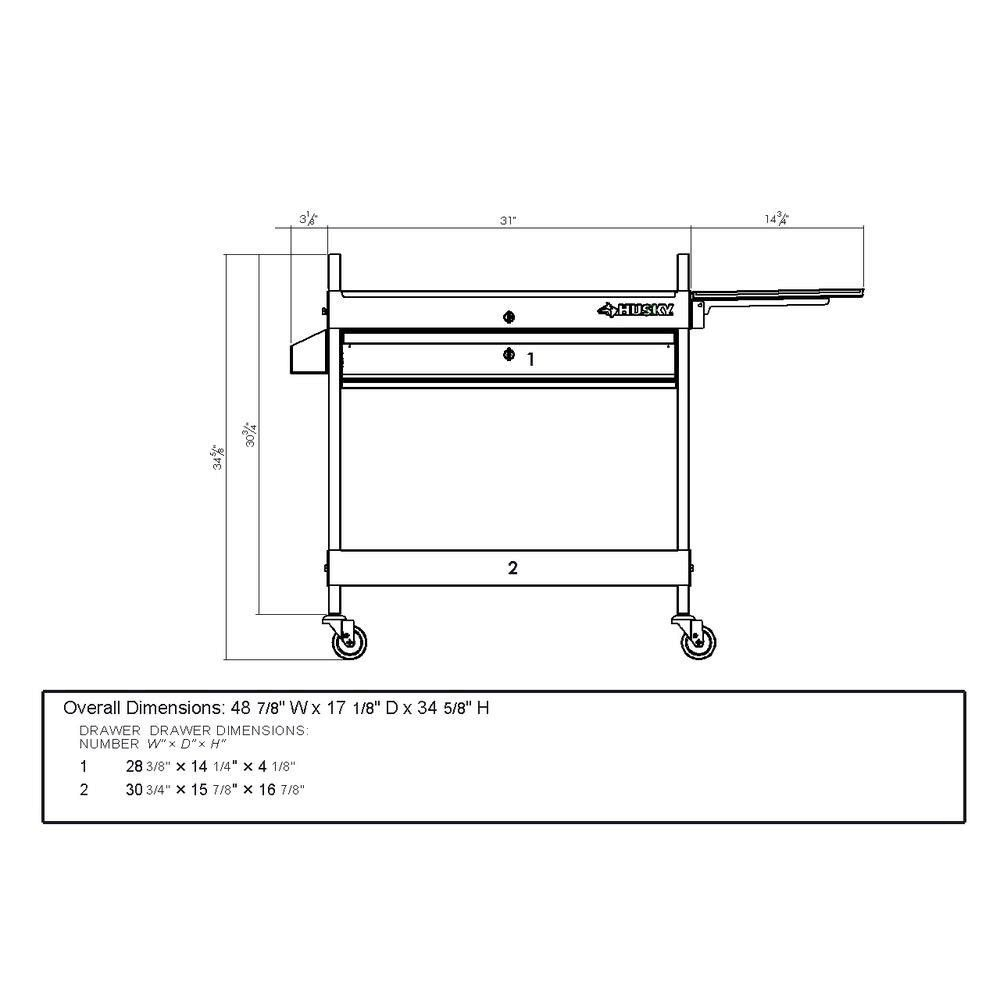 Black 1-Drawer Tool Utility Cart W210285