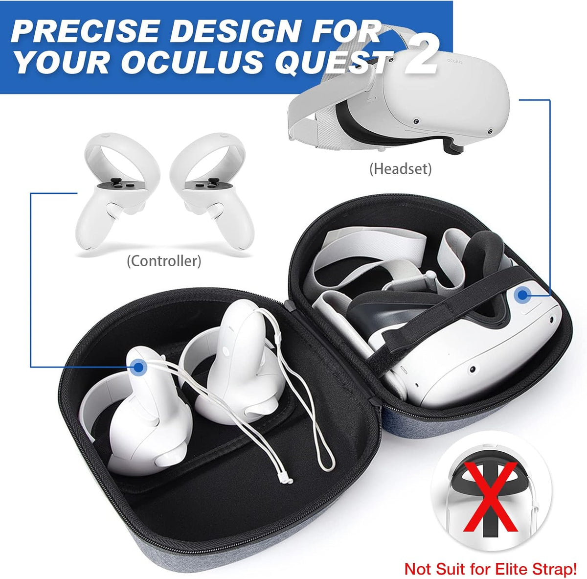 Carrying Case for VR Gaming Headsets and Controllers Pack of 2 S603