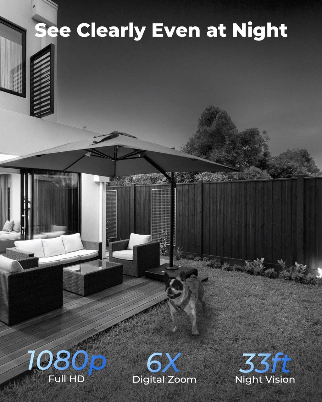 Black Outdoor Security Camera System with Solar Panel C62478