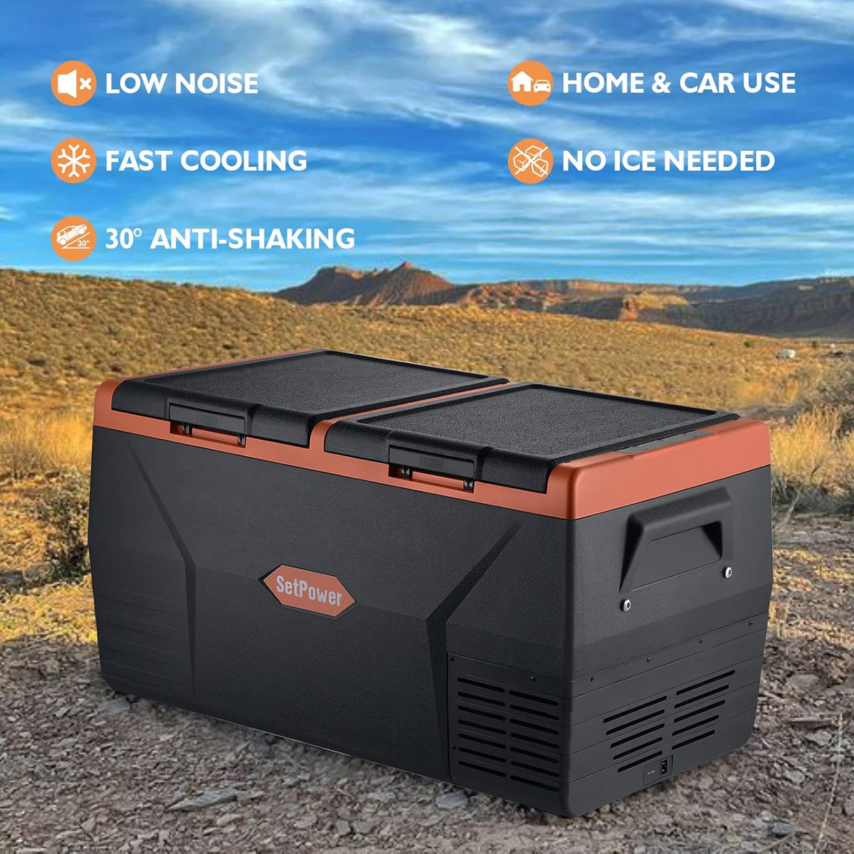 Portable Fridge Freezer, 12V Compressor Cooler, Dual Zone O75206