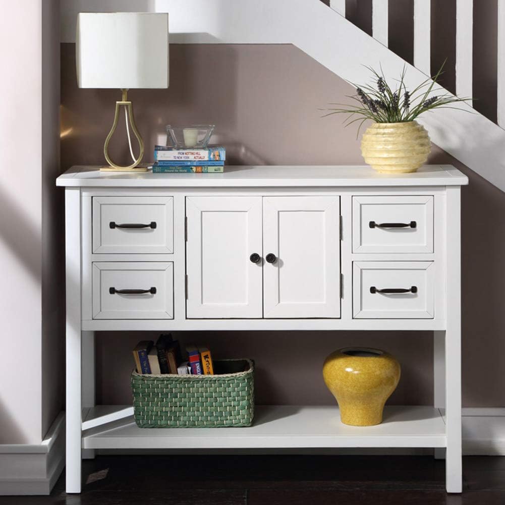 Green Wood Buffet Storage Cabinet with Drawers B85115