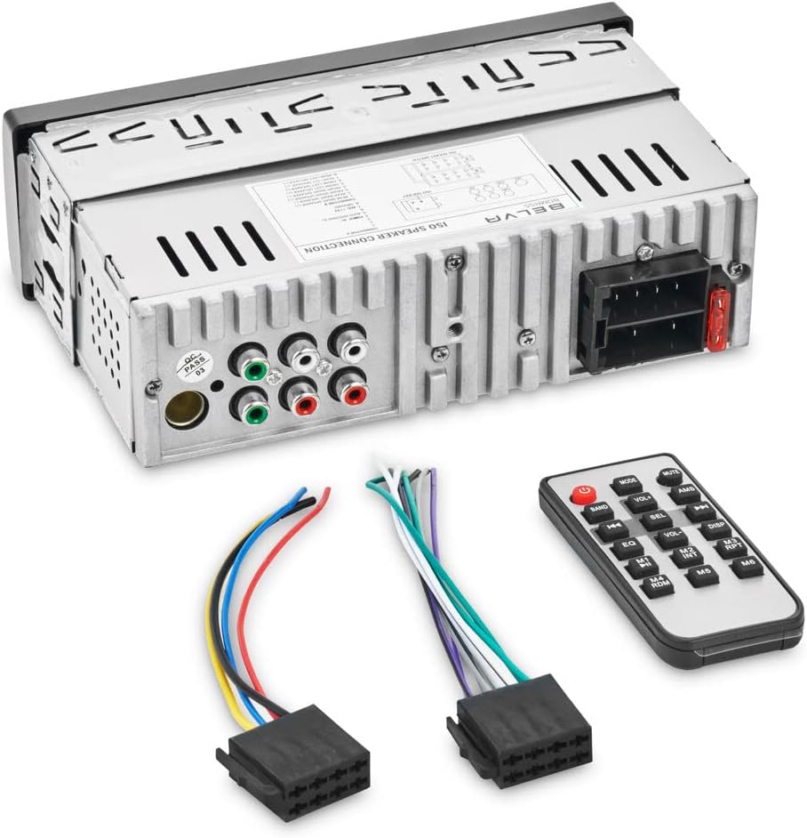 Single DIN Bluetooth Car Stereo Receiver with USB AUX Inputs L9283