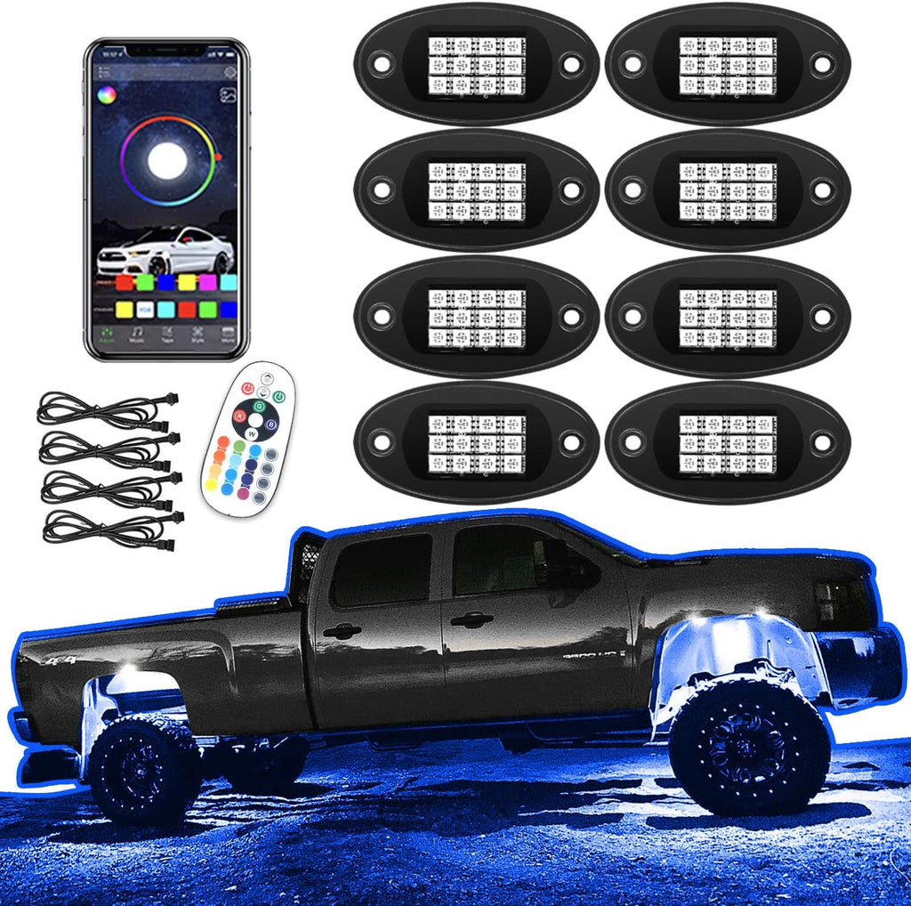 Multicolor Waterproof LED Rock Lights Pack of 2 Y69112