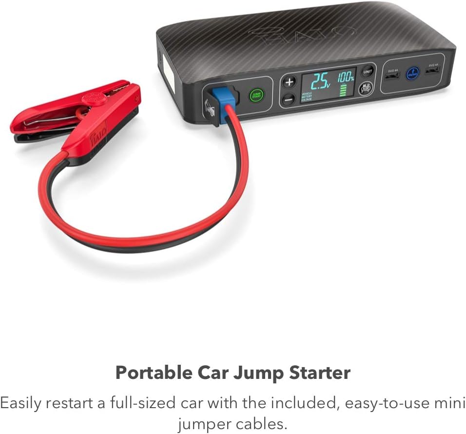 Portable Emergency Power Kit with Tire Pump and Car Jump Starter S237