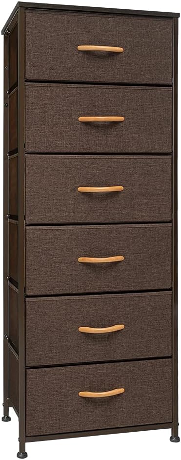 Gray 6 Drawer Fabric Storage Tower L4455