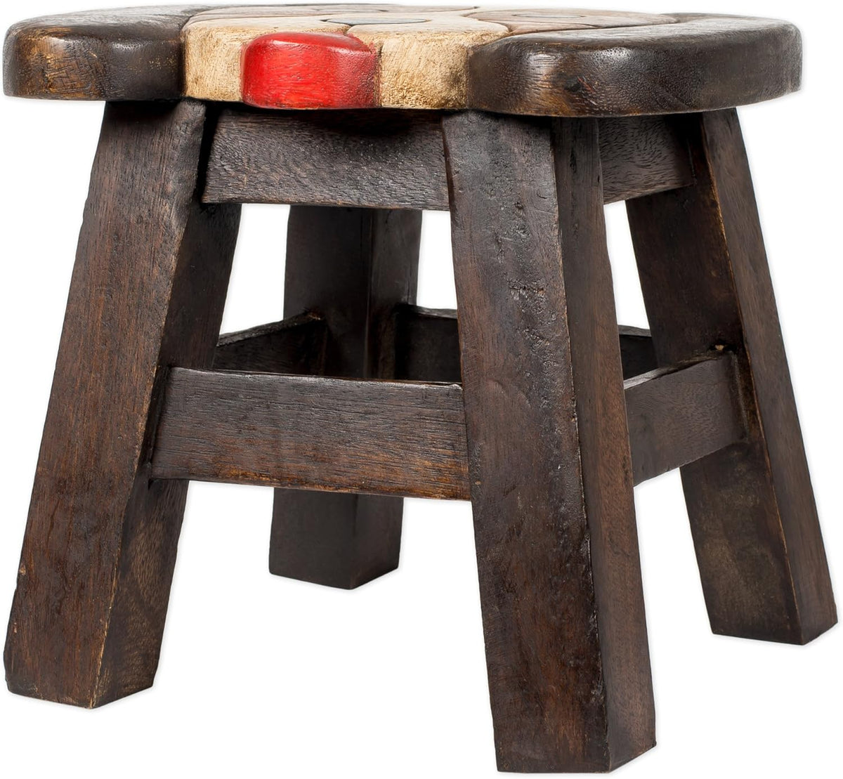 Hand Carved Acacia Hardwood Decorative Short Stool T6988