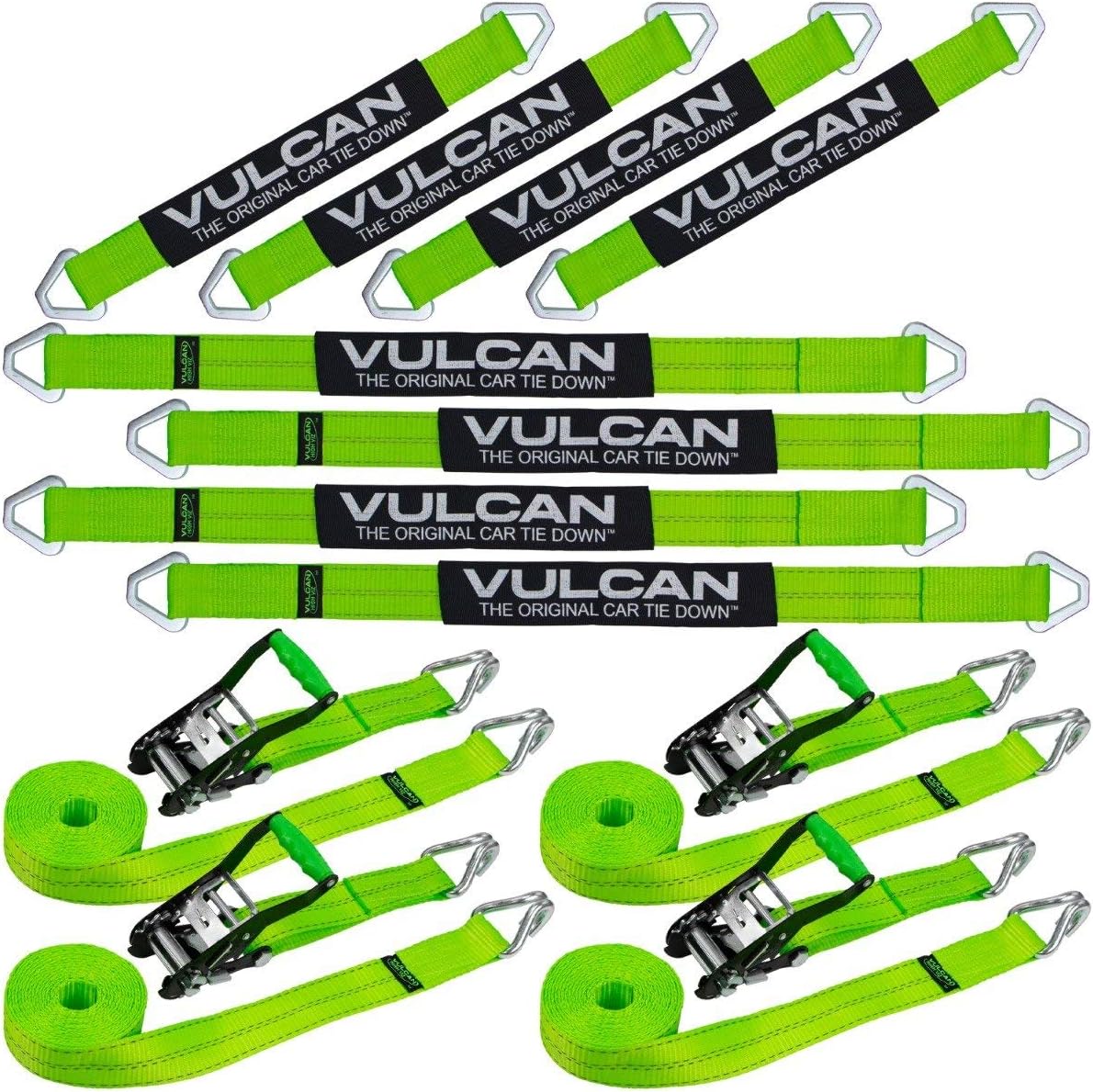 Axle Strap Tie Down Kit with Wire Hook Ratchet Straps B441