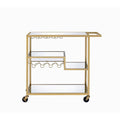 Gold and Clear Glass Serving Cart H57960