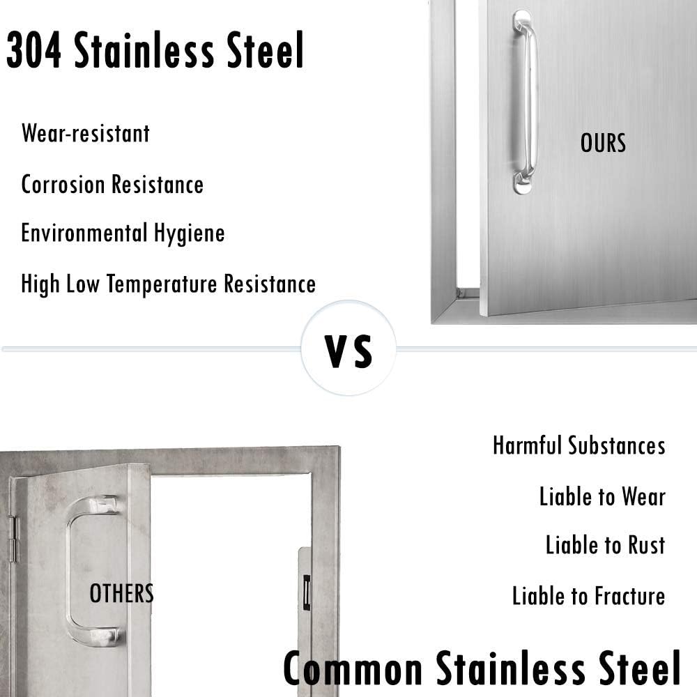 Stainless Steel Single Outdoor Kitchen Door G9747