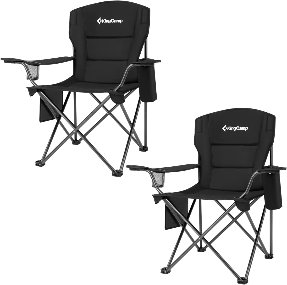 2 Pack Heavy Duty Oversized Folding Camping Chairs W75125
