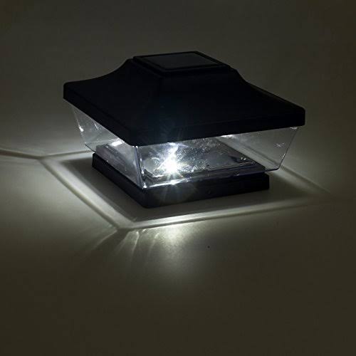 Black 5x5 Solar Post Cap LED Light 4 Pack O7937