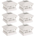 6 Pack White Solar Powered Post Cap Light X766646