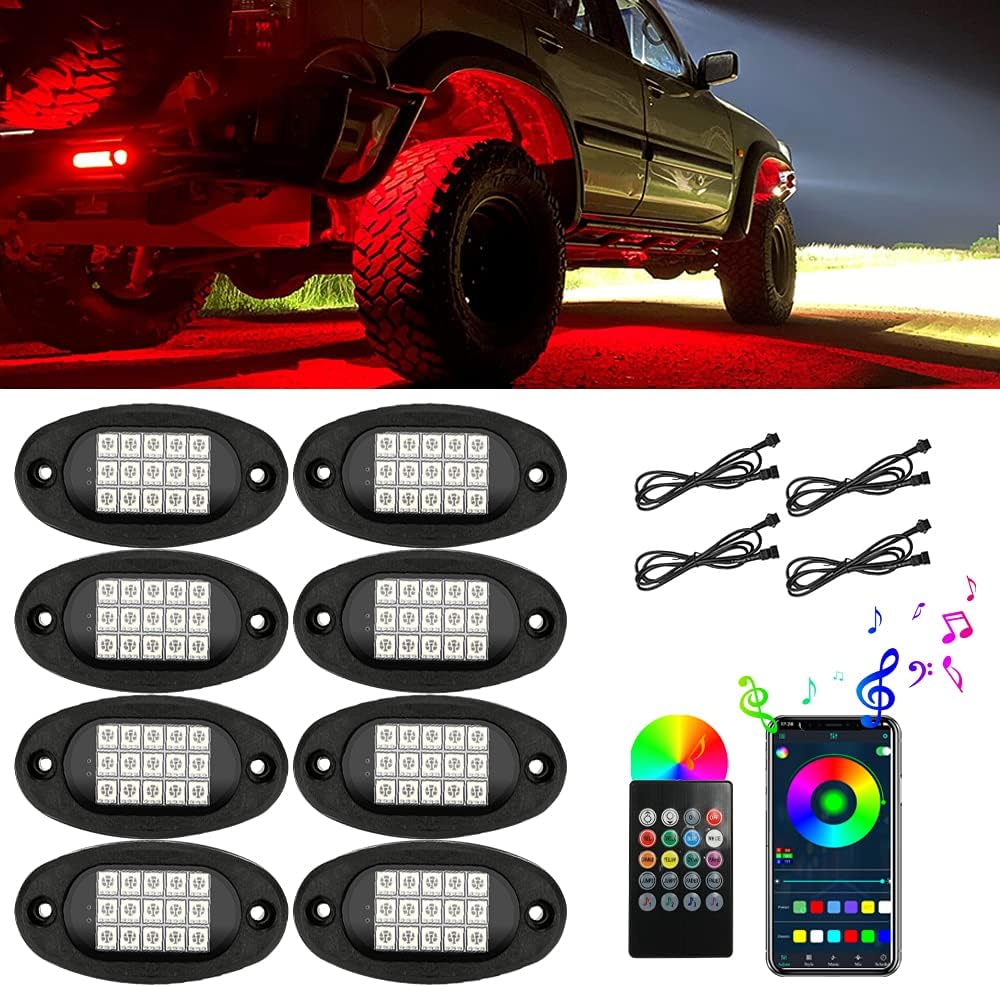Multicolor Waterproof LED Rock Lights Pack of 2 Y69112