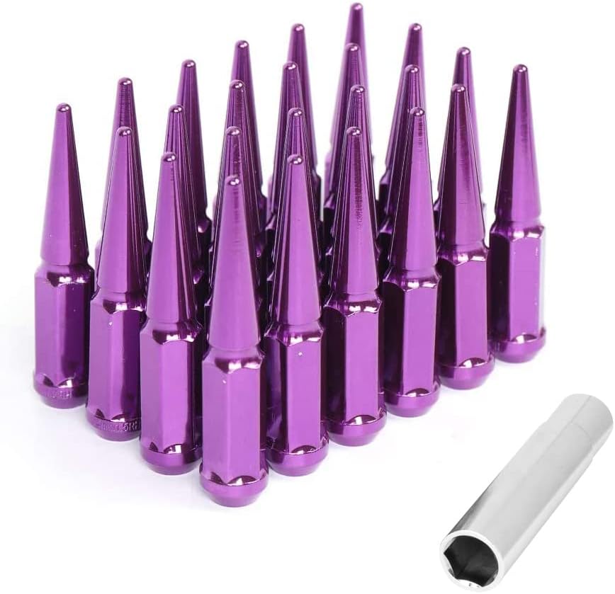 24 Chrome Spike Lug Nuts 1/2-20 Taper Pack of 2 B31990